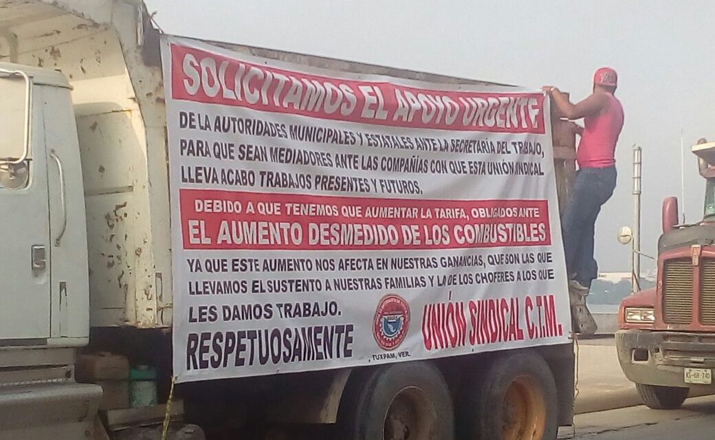 Camioneros también se manifiestan ante gasolinazo, necesitarán ajustar tarifas