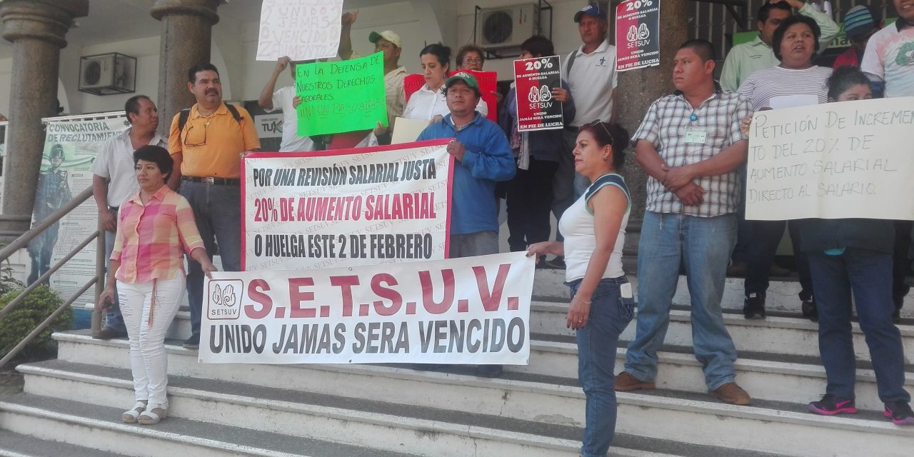 Integrantes del SETSUV solicitan incremento salarial del 20%