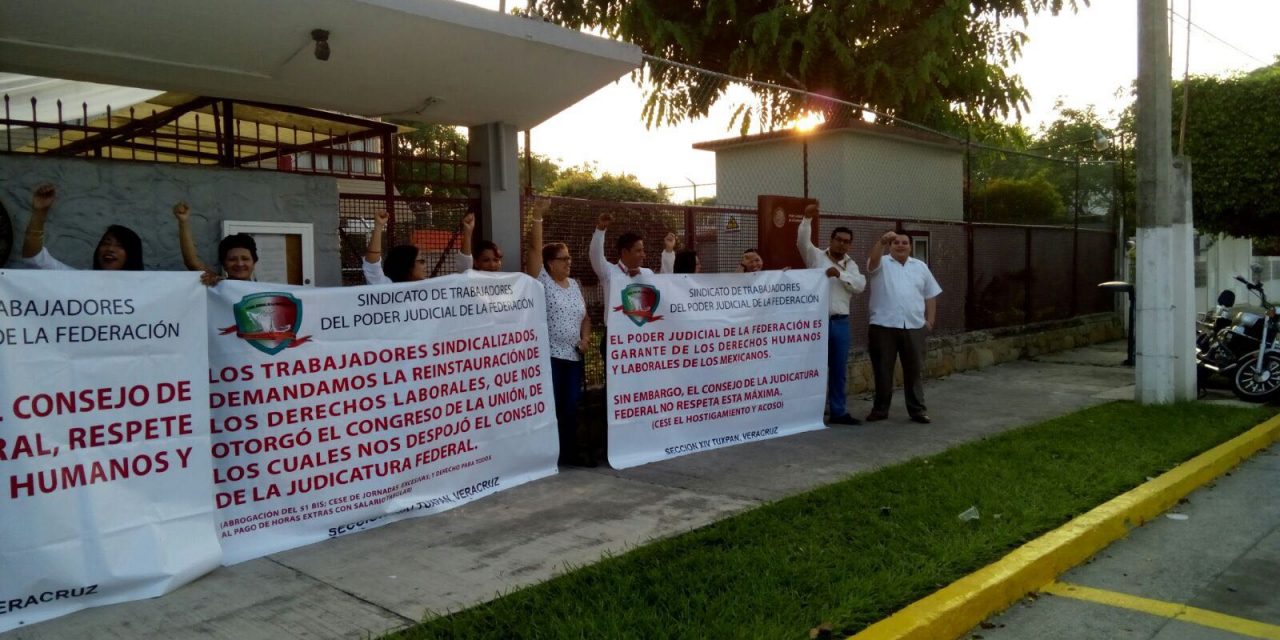 Se manifiestan trabajadores del Poder Judicial de la Federación