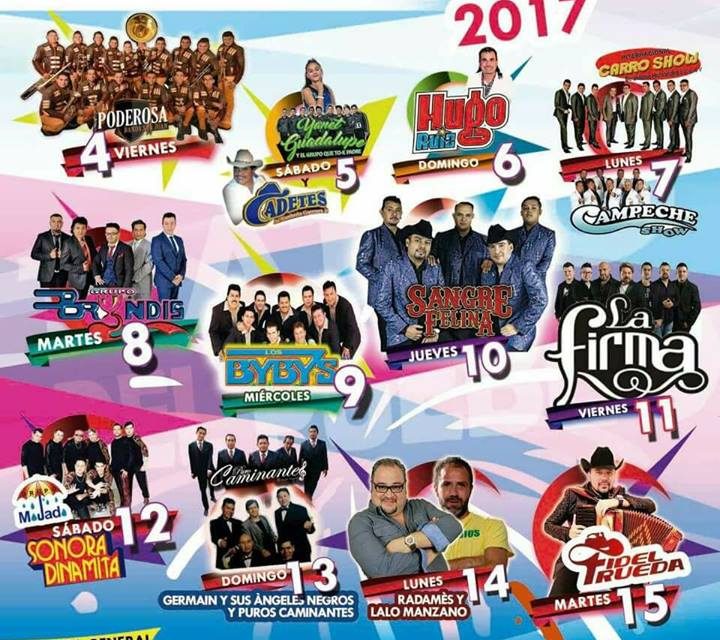 Elenco Artístico de la ExpoTuxpan 2017