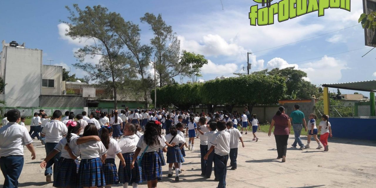 Escuelas de Tuxpan realizan simulacro de sismo