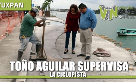 Toño Aguilar supervisa ciclopista, la nueva cara de Tuxpan