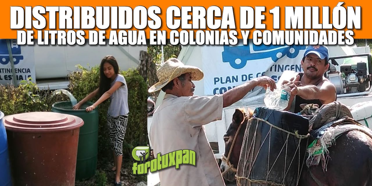 Distribuidos cerca de un millón de litros de agua en colonias y comunidades