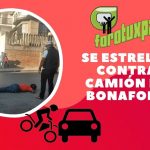 Se estrella contra camión de Bonafont