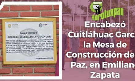 ENCABEZÓ CUITLÁHUAC GARCÍA LA MESA DE CONSTRUCCIÓN DE LA PAZ, EN EMILIANO ZAPATA