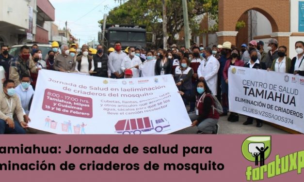 Jornada de salud para la eliminación de criaderos de mosquitos en Tamiahua