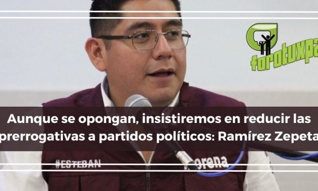 Aunque se opongan, insistiremos en reducir las prerrogativas a partidos políticos: Ramírez Zepeta