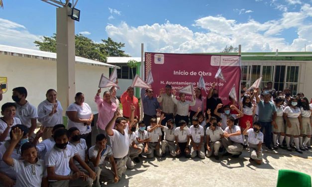 Tamiahua: Banderazo de inicio de obra en escuela secundaria en Estero de Milpas