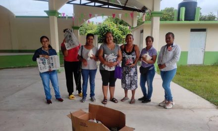 Tamiahua: Entrega de material para taller de piñatas en Raya Obscura
